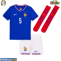 Frankreich Jules Kounde #5 Heimtrikotsatz Kinder EM 2024 Kurzarm (+ Kurze Hosen)